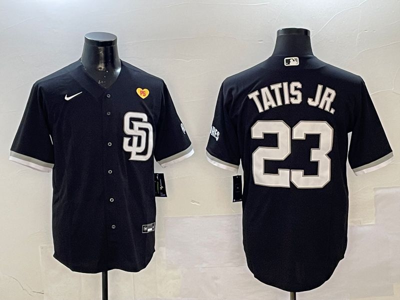 Men San Diego Padres 23 Tatis jr Black Jointly Name Game Nike 2025 MLB Jersey style 5